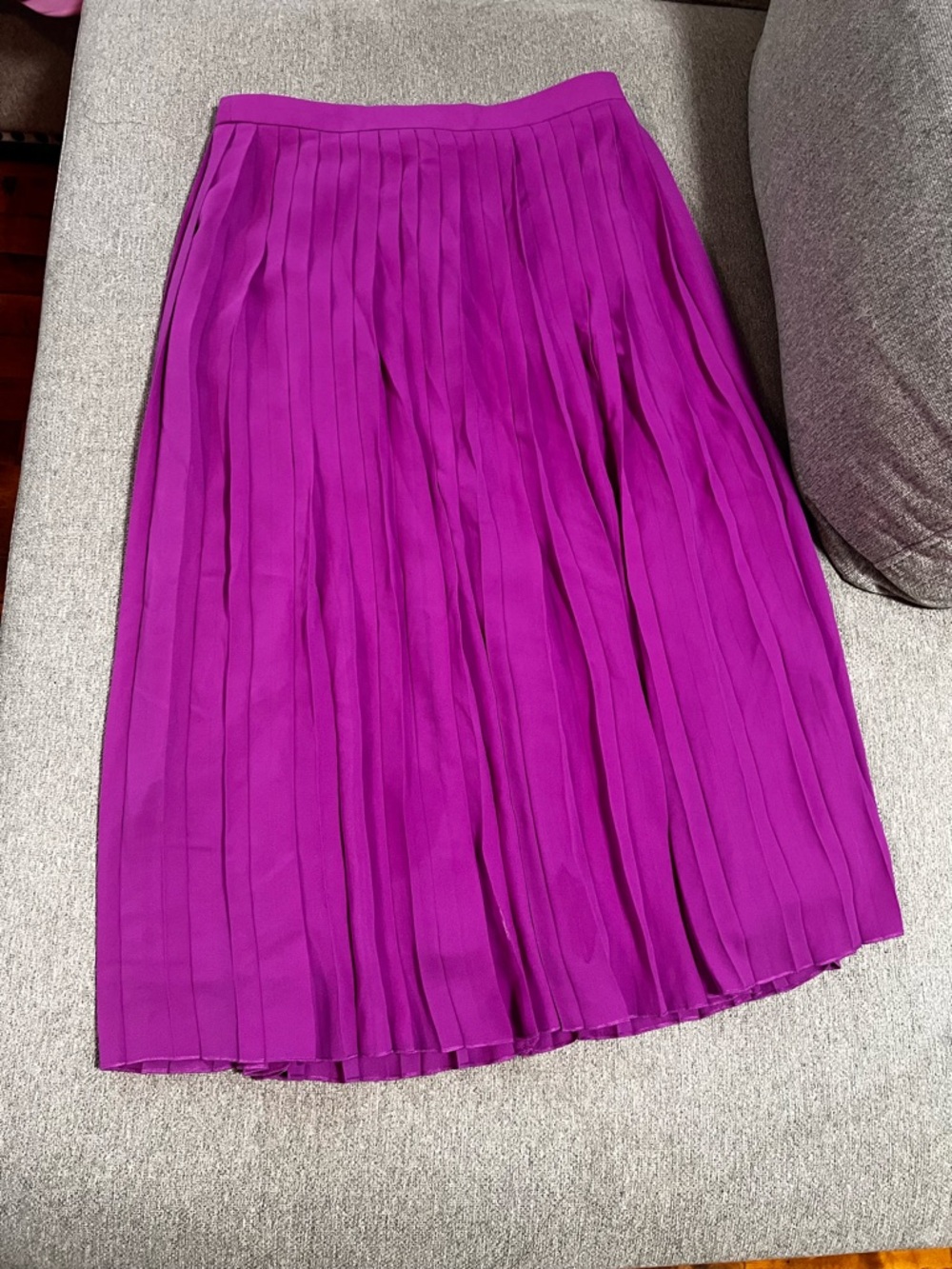 J. Crew Pleated Midi Skirt in Bright Magenta